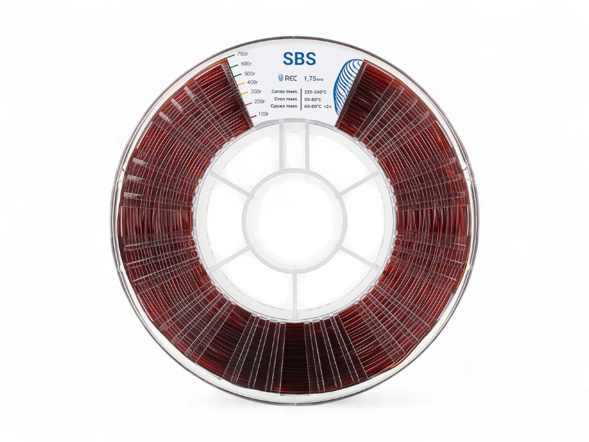 SBS plastic REC 1.75 mm clear brown