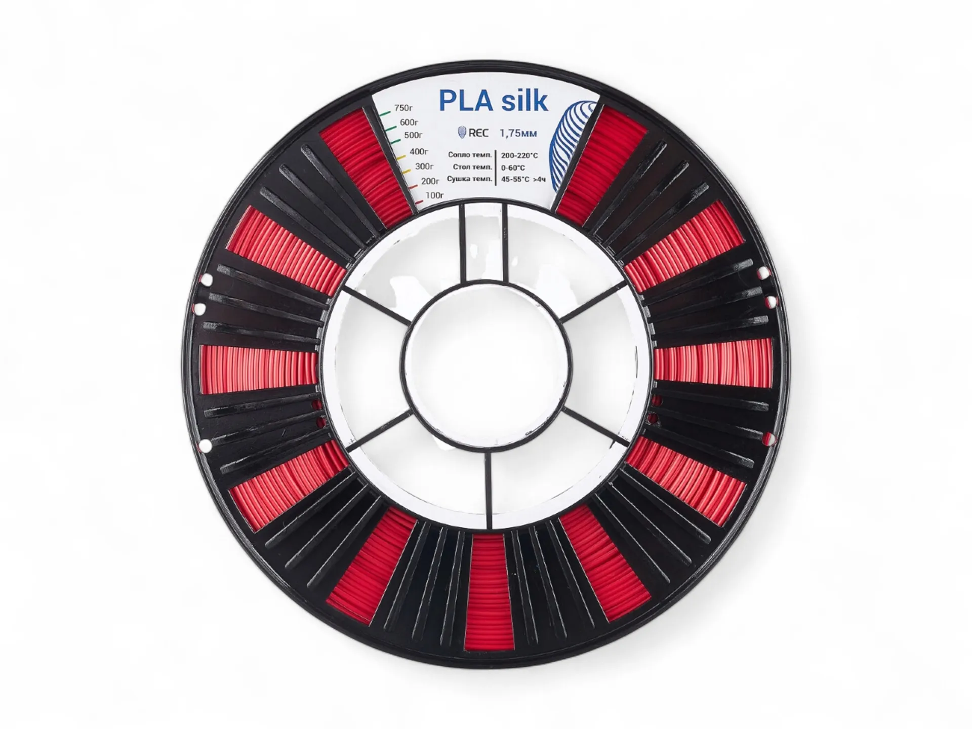 PLA Silk пластик REC 1.75мм красный