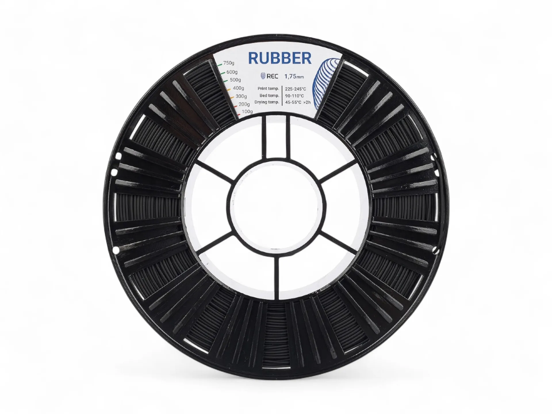 RUBBER plastic REC 1.75 mm black