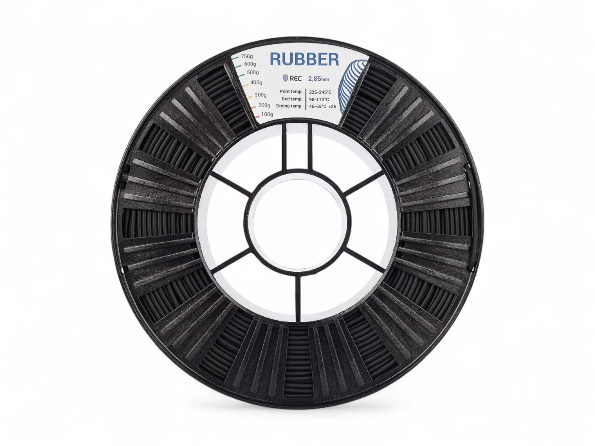 RUBBER plastic REC 2.85 mm black