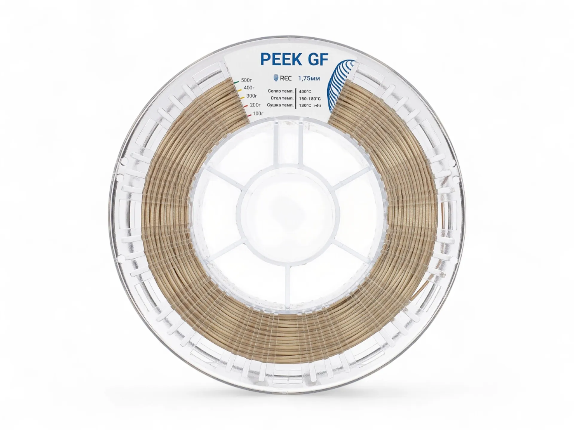 PEEK GF пластик REC 1.75мм натуральный 500г